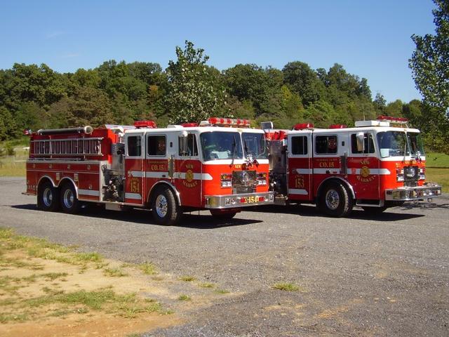 ET154 (1994 KME) & RE153 (1997 KME), Twin apparatus served side by side for 12 years.
